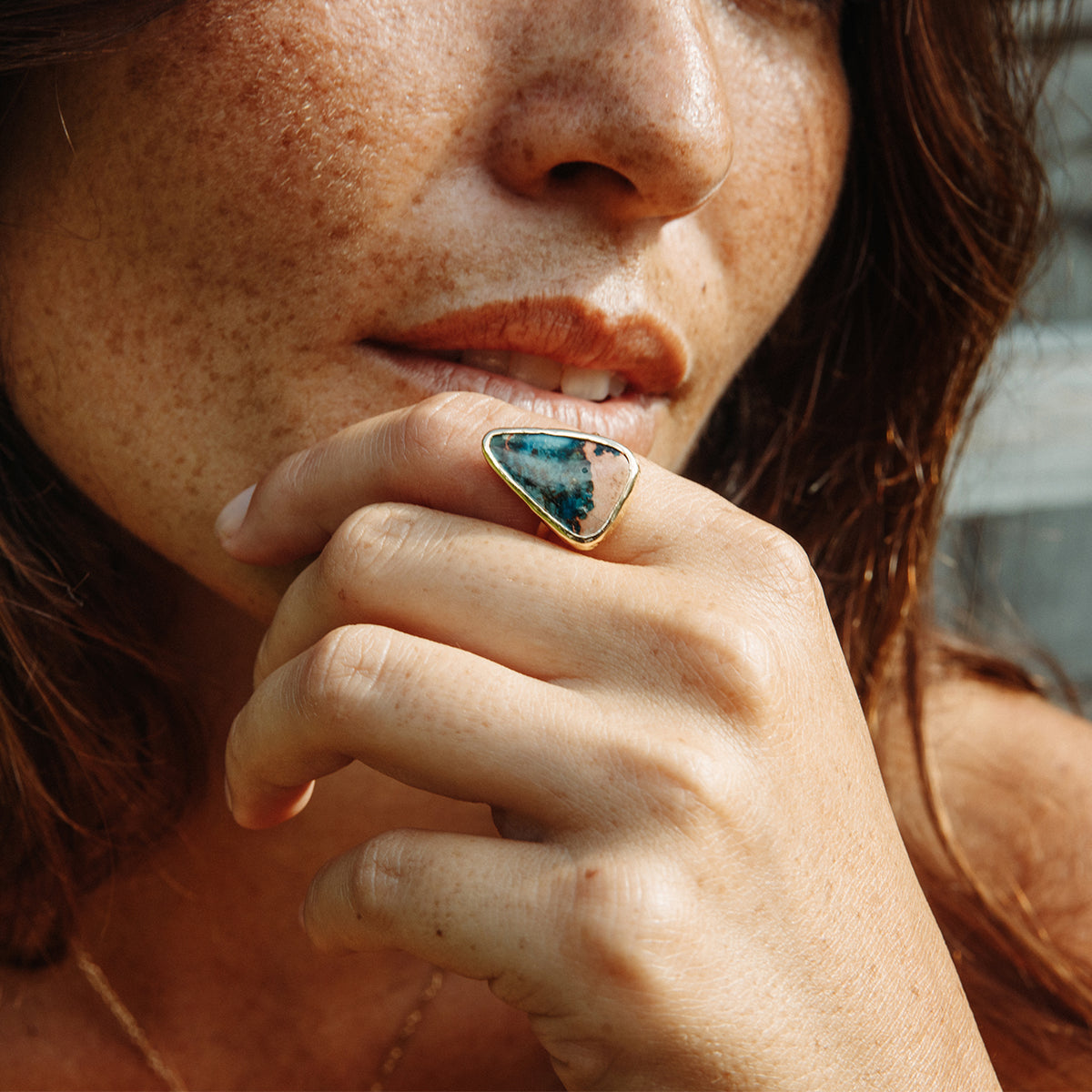 Copper Chrysocolla Elfin Ring