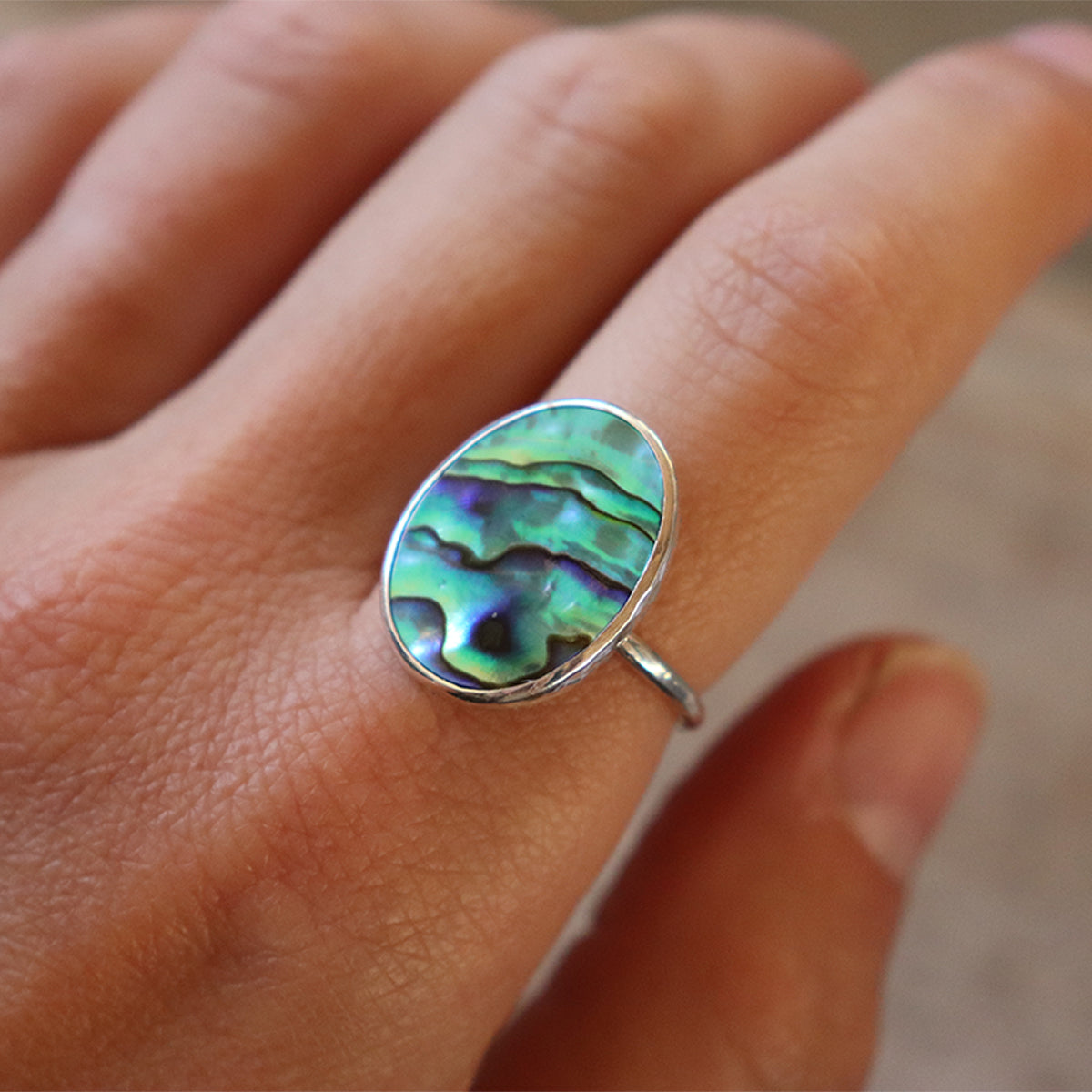 Paua Shell Rings Paua Shell Elfin Ring - Bahgsu Jewels