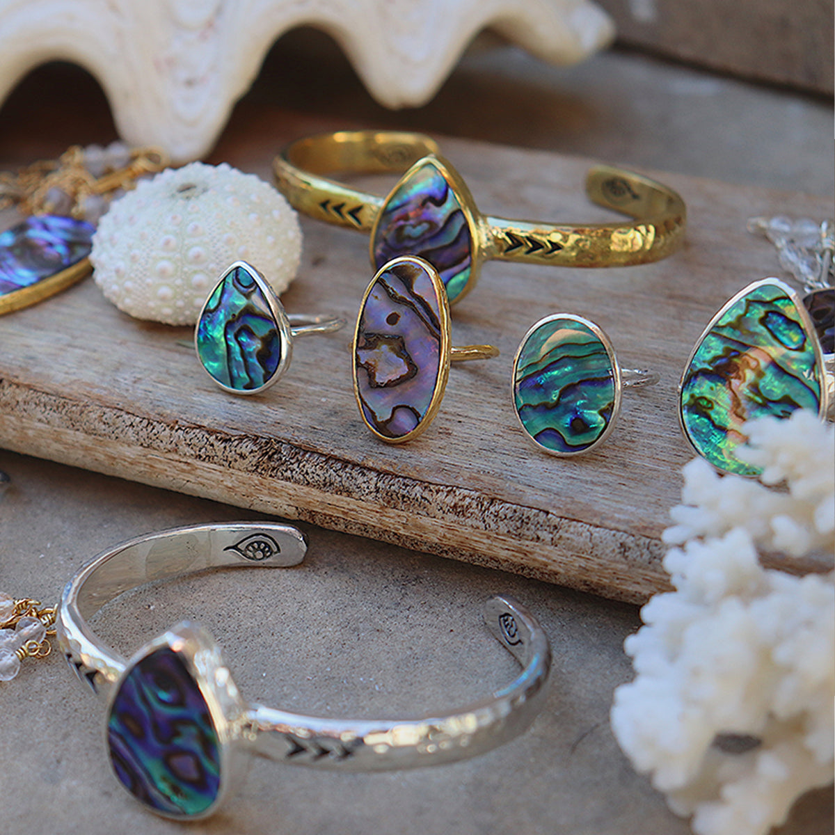 Paua Shell Elfin Ring