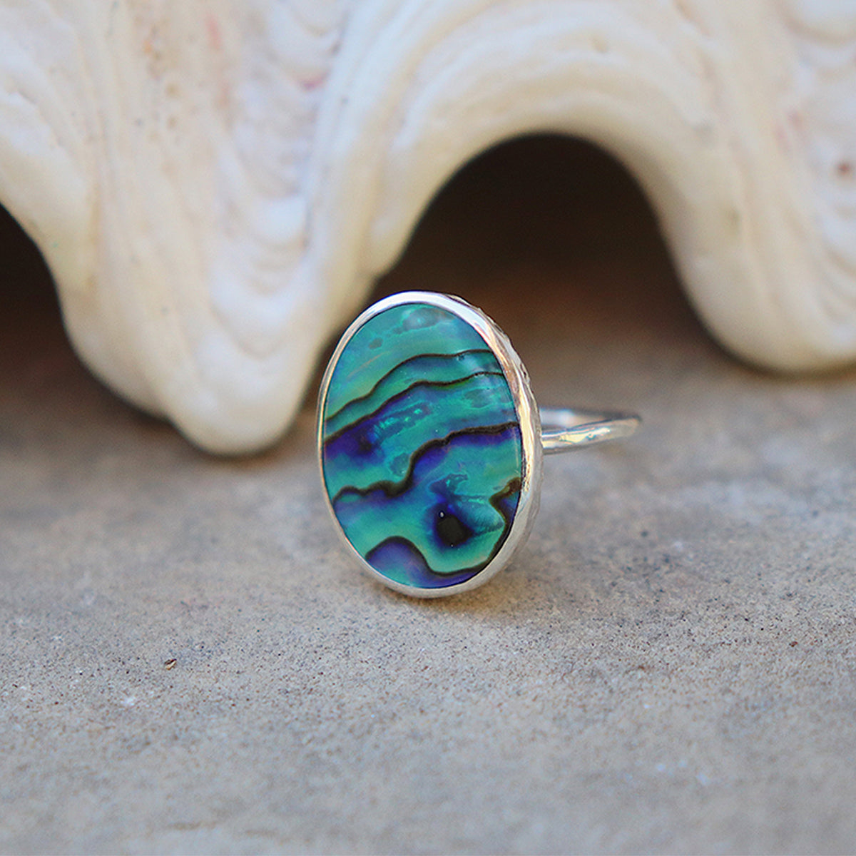 Paua Shell Elfin Ring