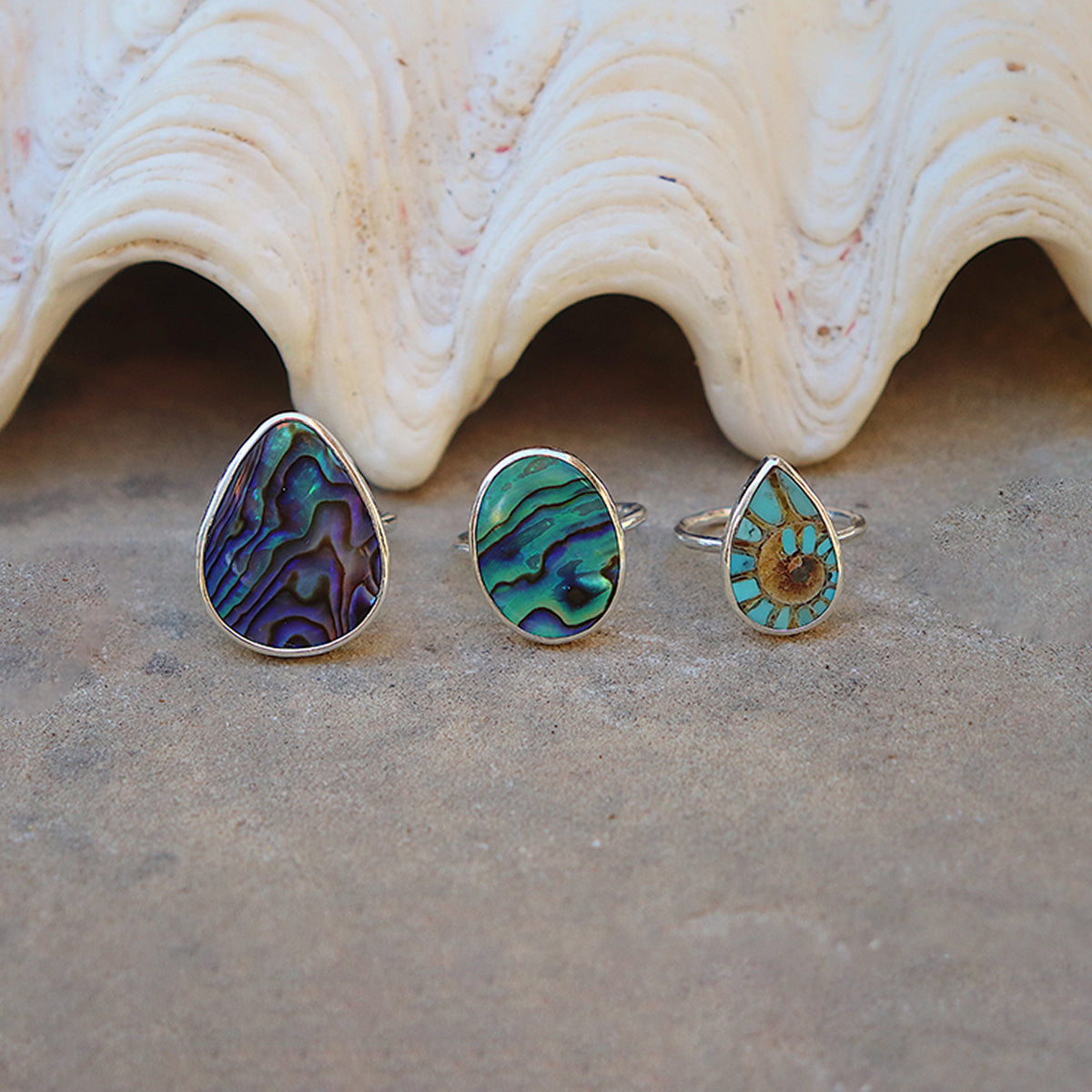 Paua Shell Elfin Ring