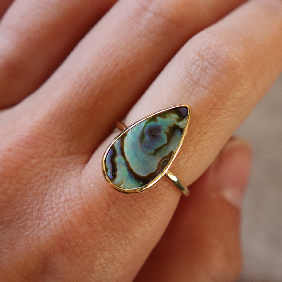 Paua Shell Elfin Ring