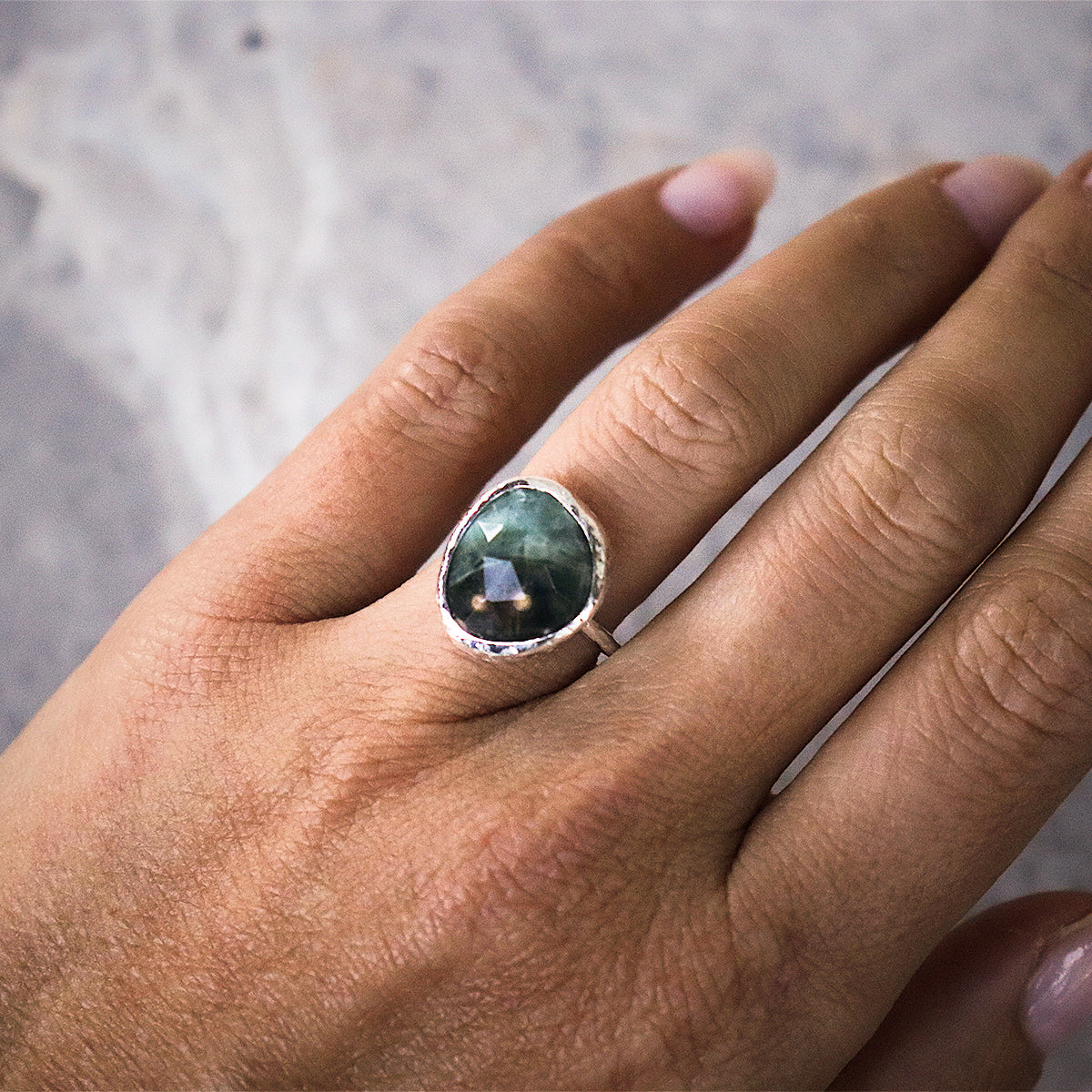 Ocean Jasper Elfin Ring