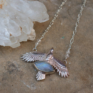 Elder Bird || Moonstone Necklace