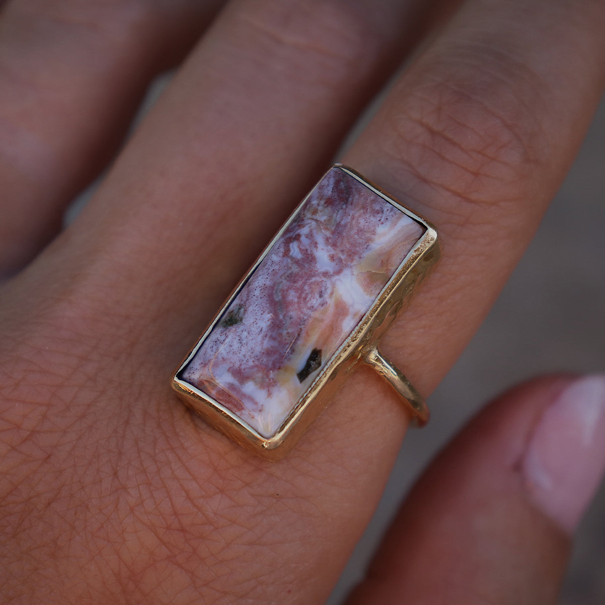 Ocean Jasper Elfin Ring