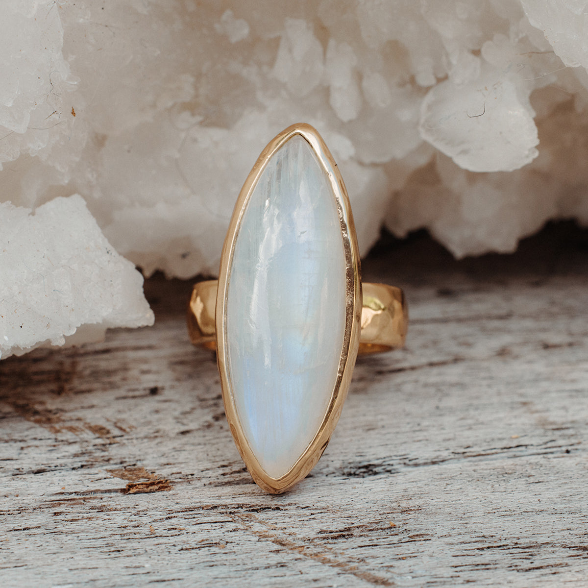 Rainbow Moonstone Ring