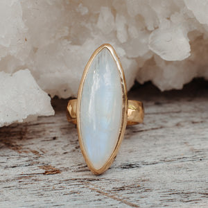 Rainbow Moonstone Ring
