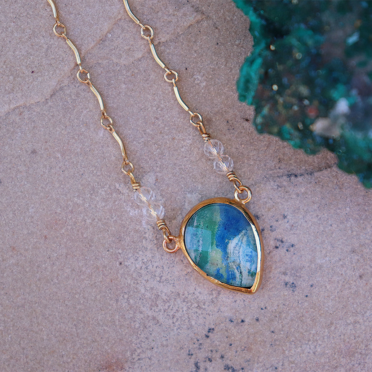 Azurite Crystal Necklace