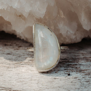 Rainbow Moonstone Elfin Ring