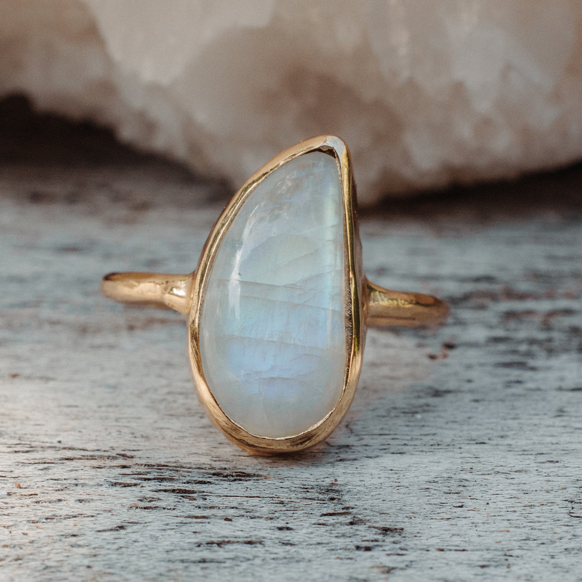 Rainbow Moonstone Elfin Ring