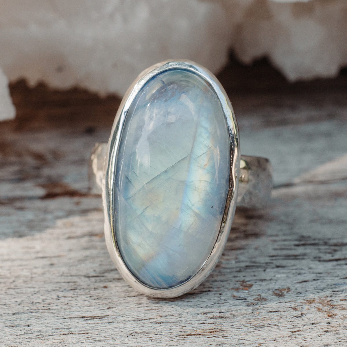 Rainbow Moonstone  Ring