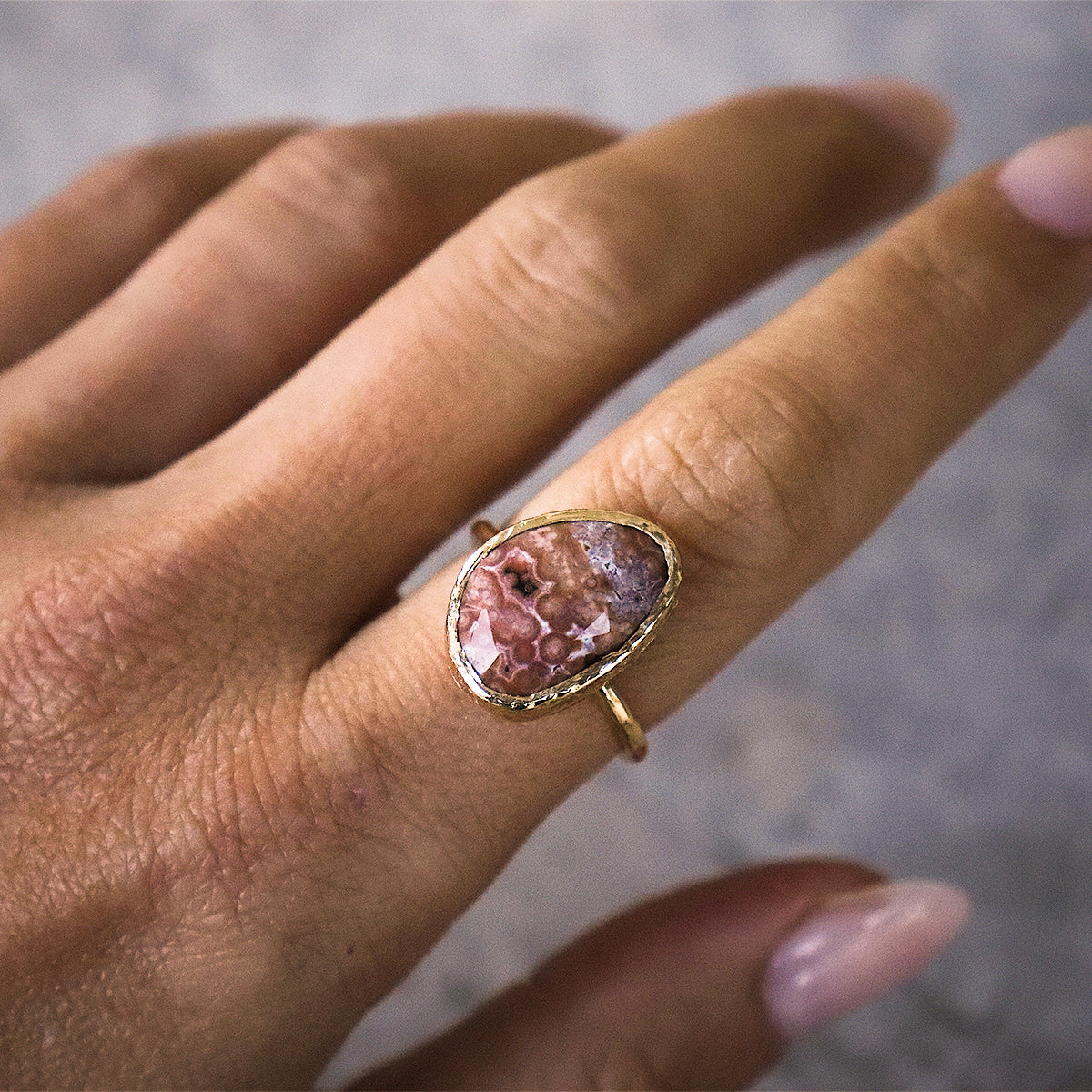 Ocean Jasper Elfin Ring