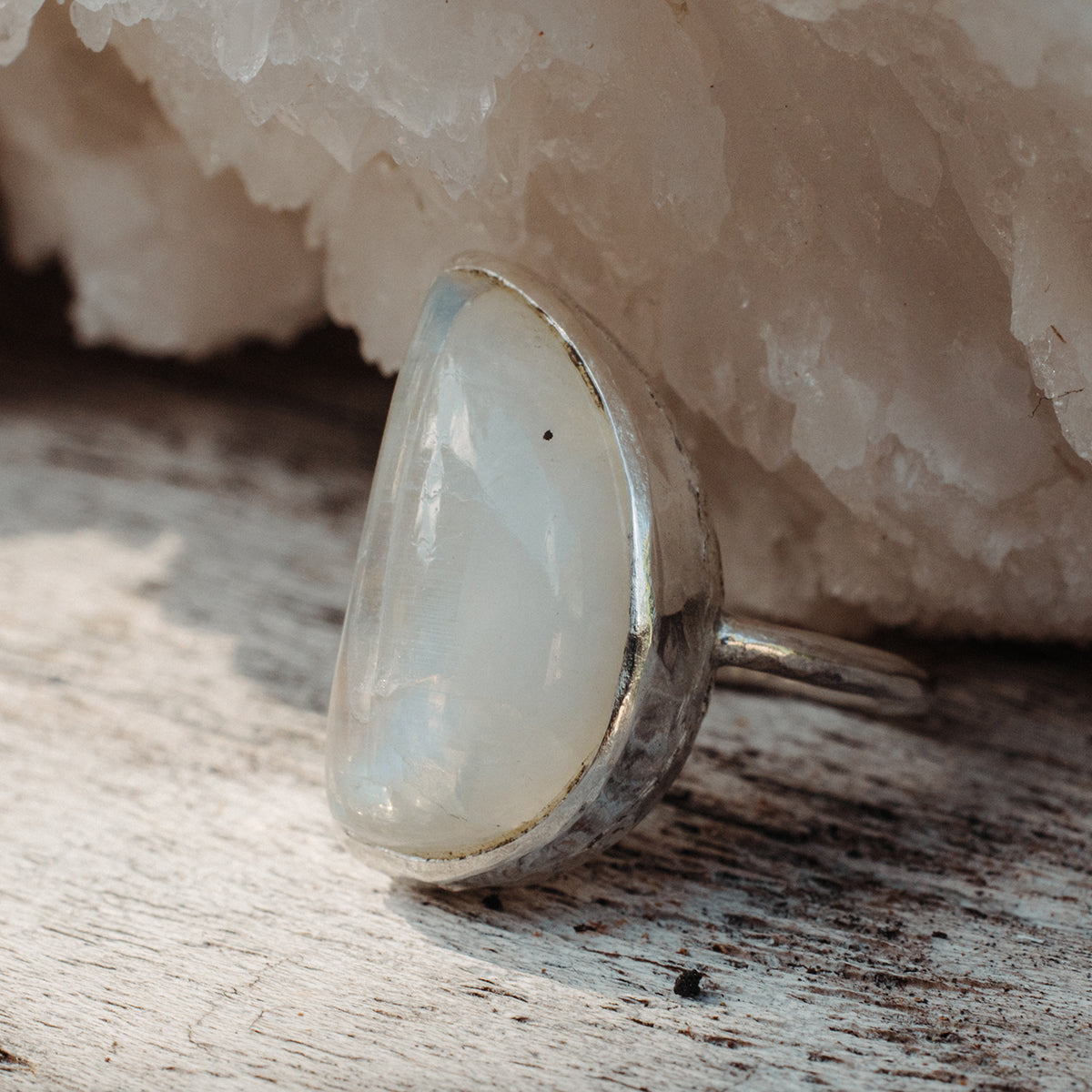 Rainbow Moonstone Elfin Ring