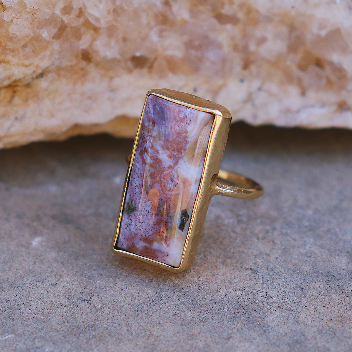 Ocean Jasper Elfin Ring