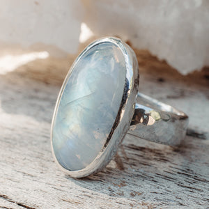 Rainbow Moonstone  Ring