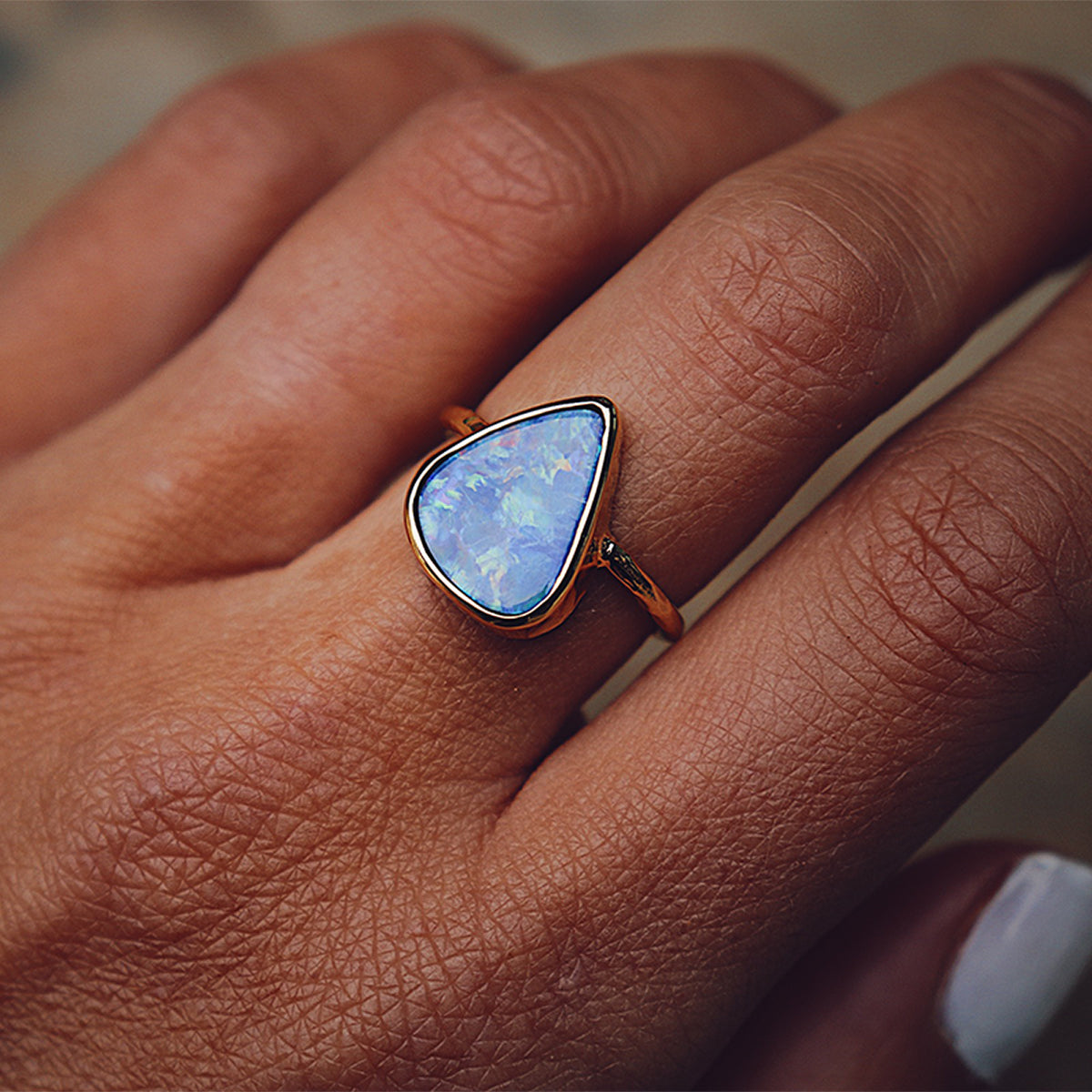 Fallen Star Opal Elfin Ring