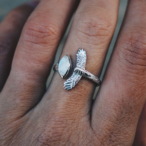 Elder Bird || Moonstone Ring