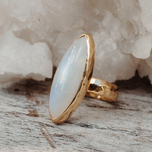 Rainbow Moonstone Ring