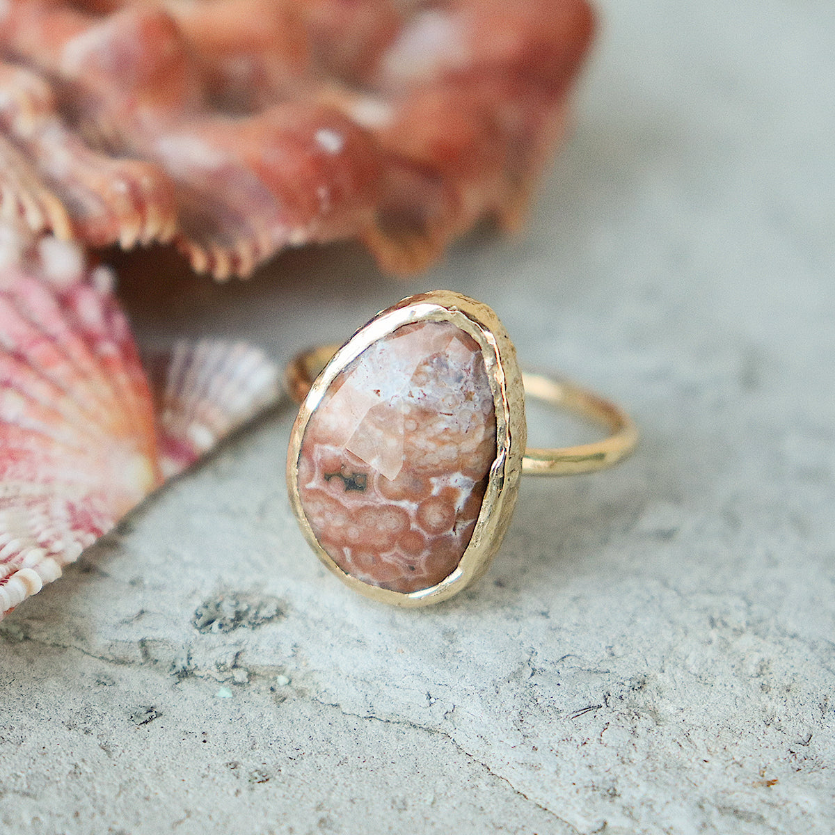 Ocean Jasper Elfin Ring