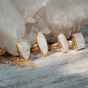 Rainbow Moonstone Ring