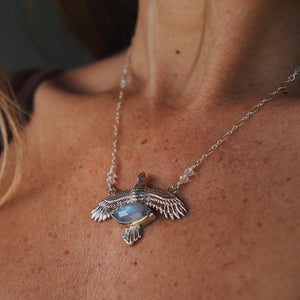 Elder Bird || Moonstone Necklace