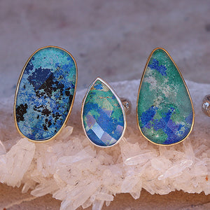 Azurite Crystal Ring