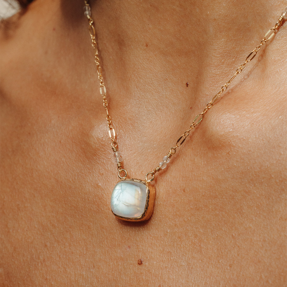Rainbow Moonstone Necklace