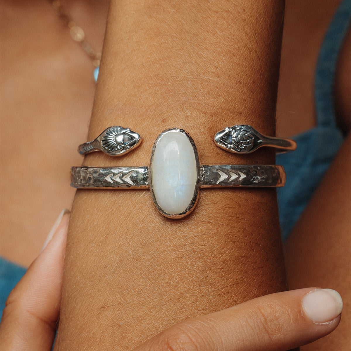 Heirloom Cuff || Rainbow Moonstone