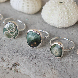 Ocean Jasper Elfin Ring