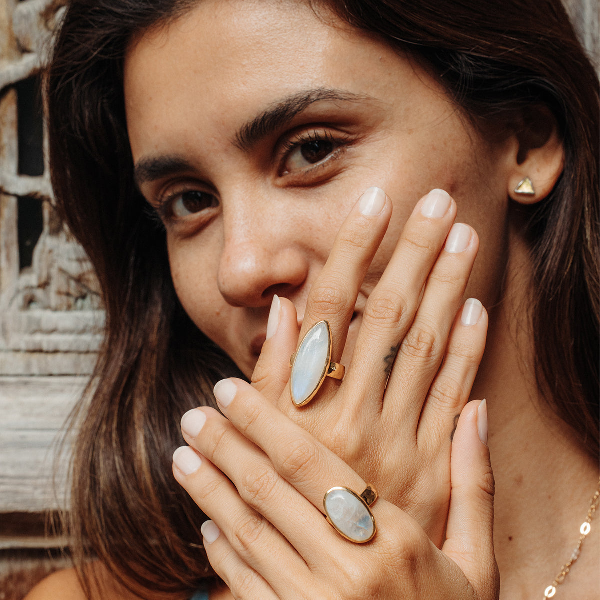 Rainbow Moonstone Ring