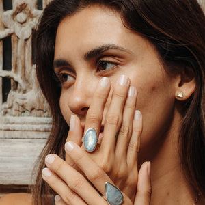Rainbow Moonstone  Ring