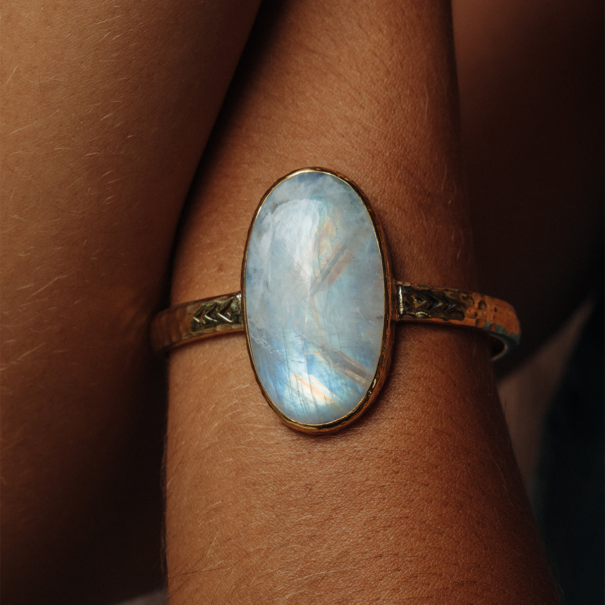 Heirloom Cuff || Rainbow Moonstone