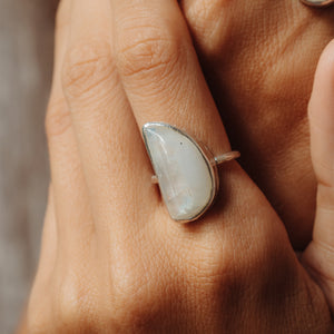 Rainbow Moonstone Elfin Ring