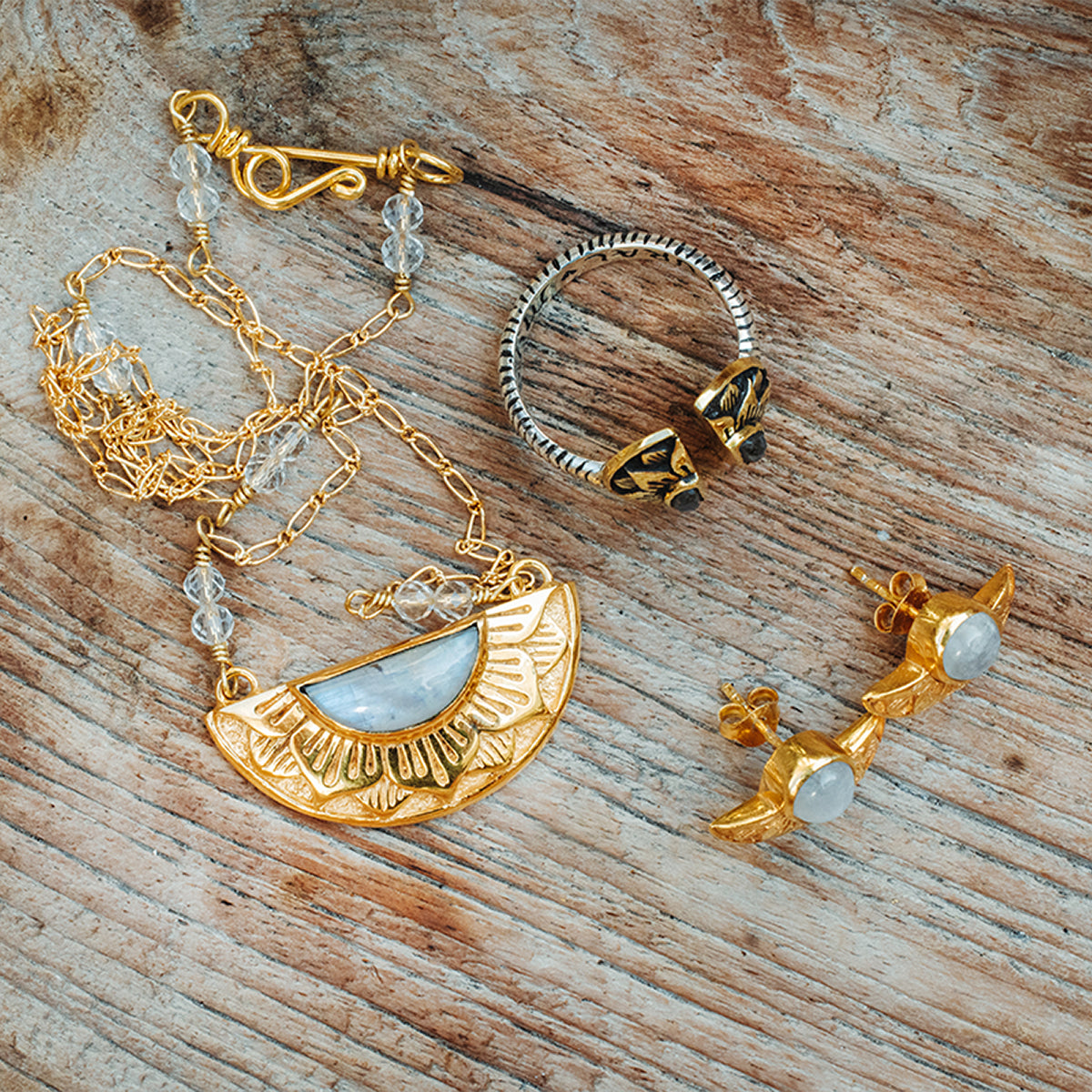 Natural Mystic Necklace|| Moonstone