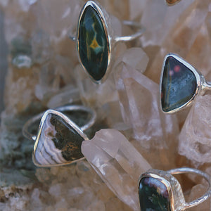 Ocean Jasper Elfin Ring