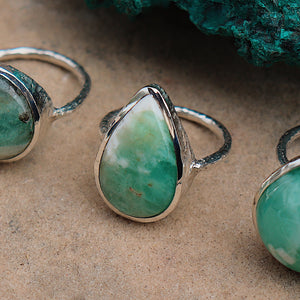 Emerald Quartz Elfin Ring
