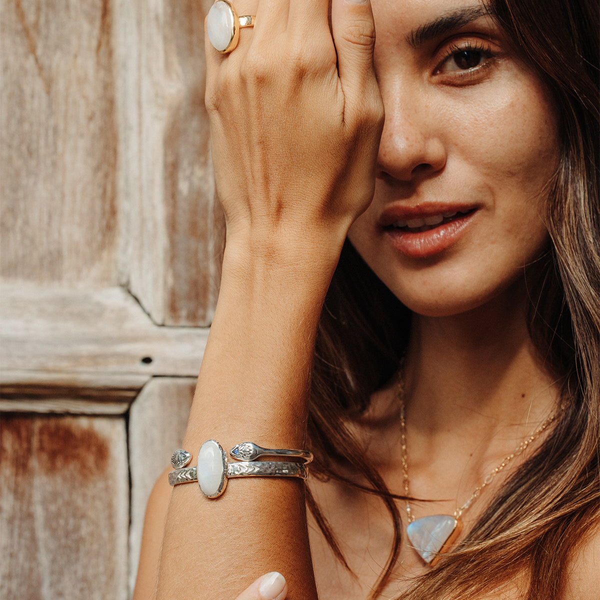 Heirloom Cuff || Rainbow Moonstone