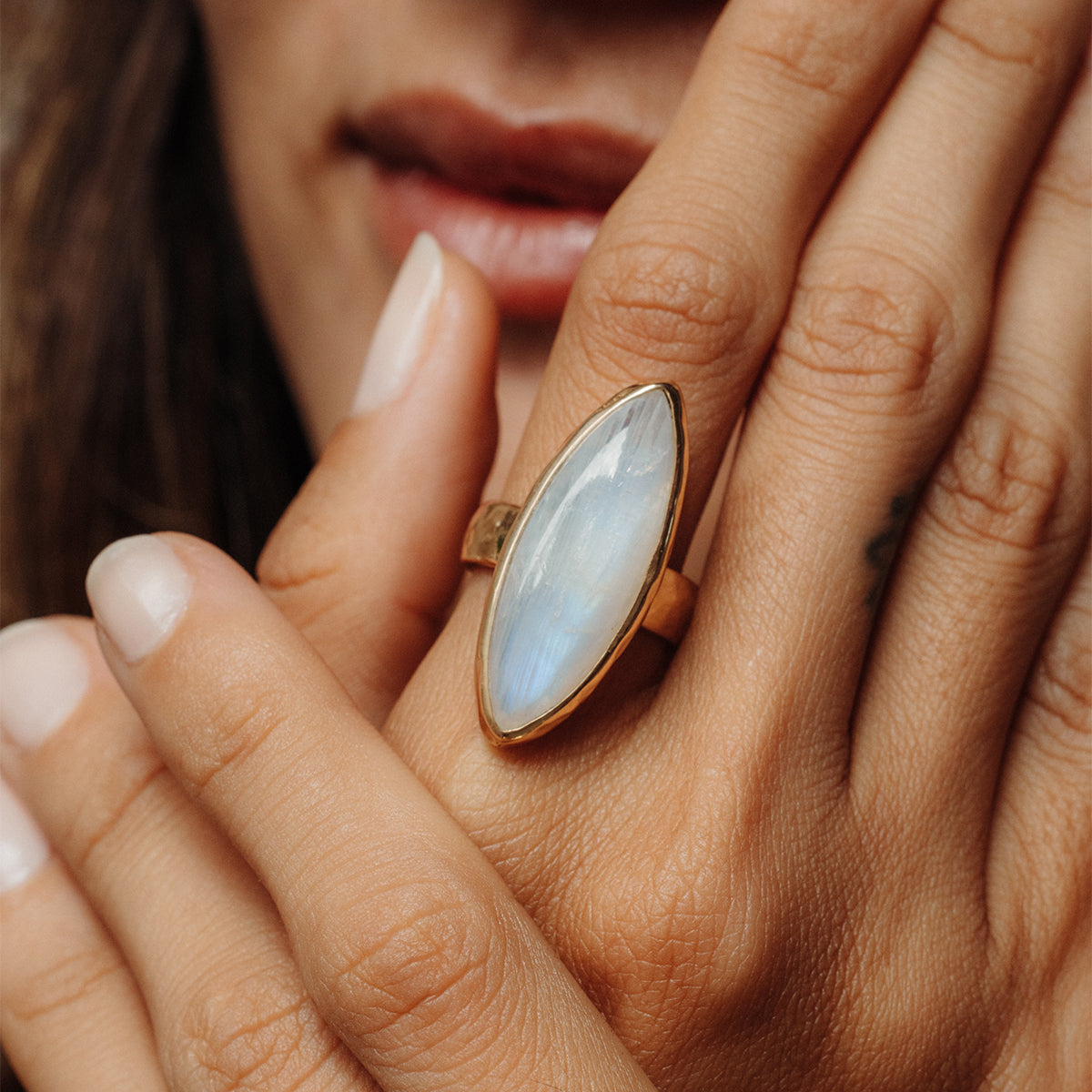 Rainbow Moonstone Ring