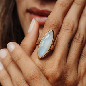 Rainbow Moonstone Ring