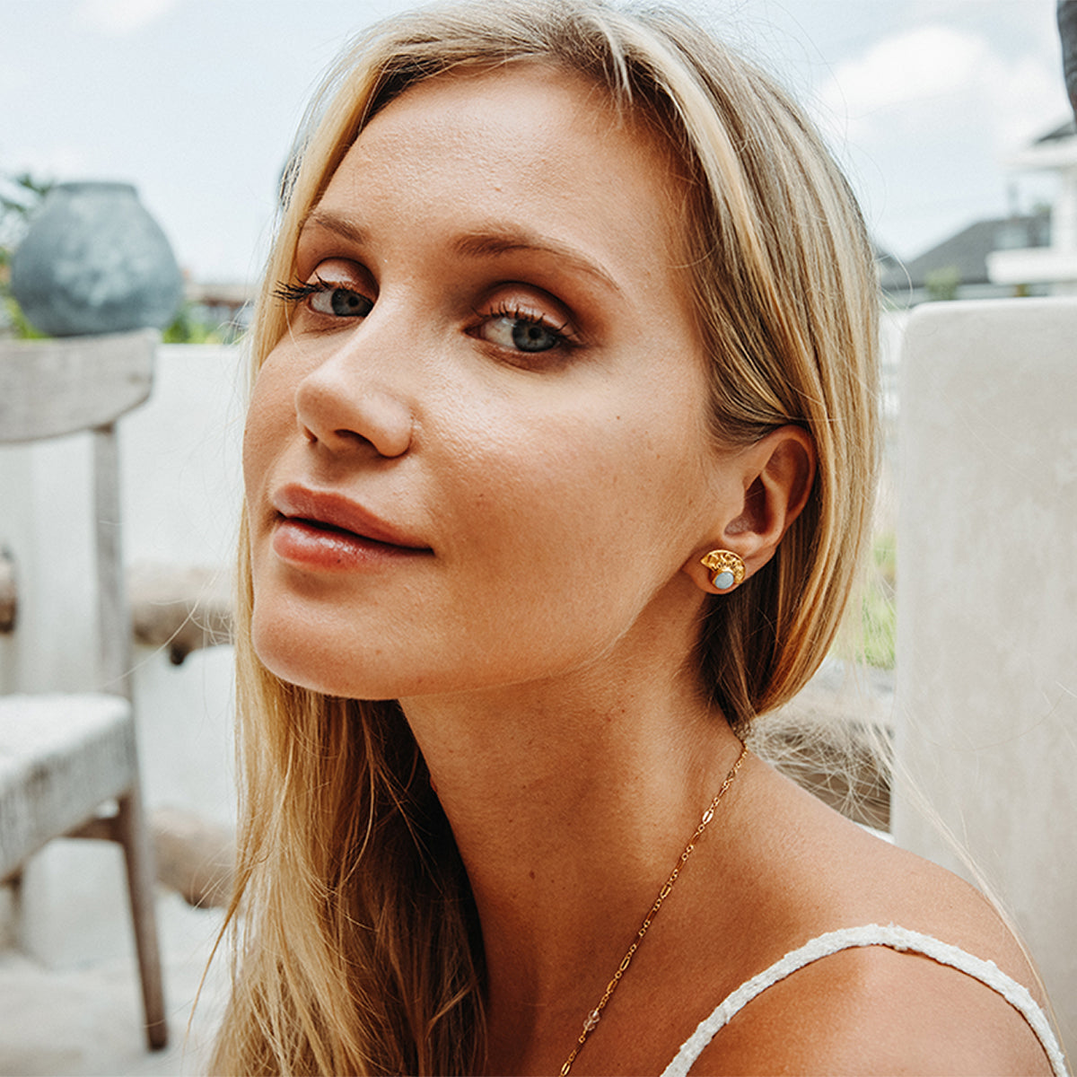 Natural Mystic Earrings :: Moonstone