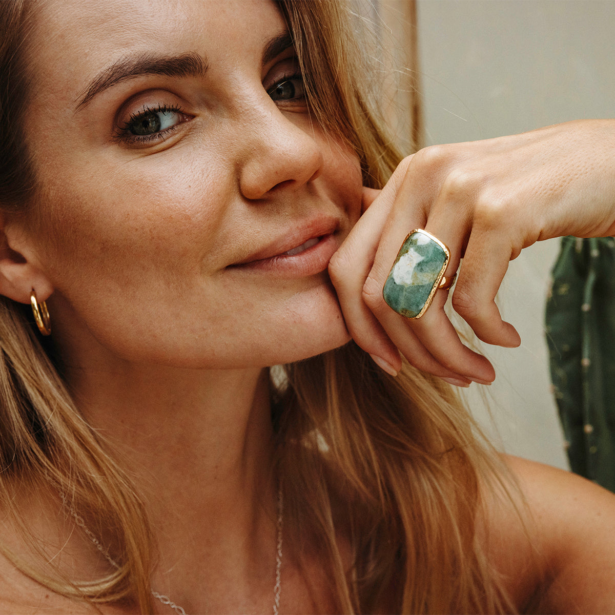 Emerald Quartz Ring