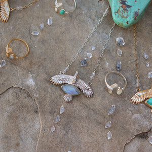 Elder Bird || Moonstone Necklace