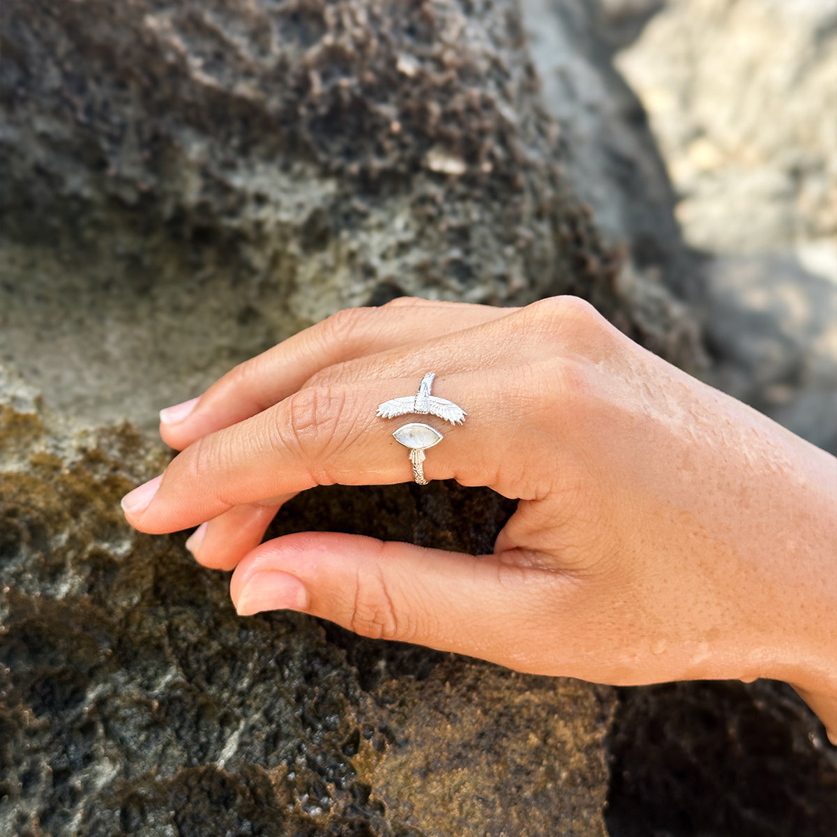 Elder Bird || Moonstone Ring