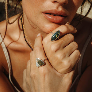 Ocean Jasper Elfin Ring