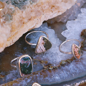 Ocean Jasper Elfin Ring