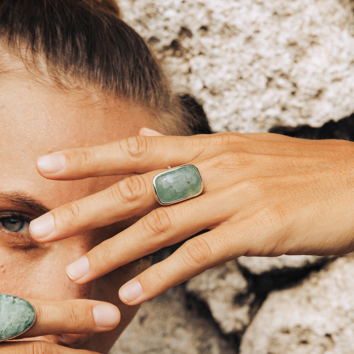 Grand Pyramid Studs :: Labradorite - Bahgsu Jewels