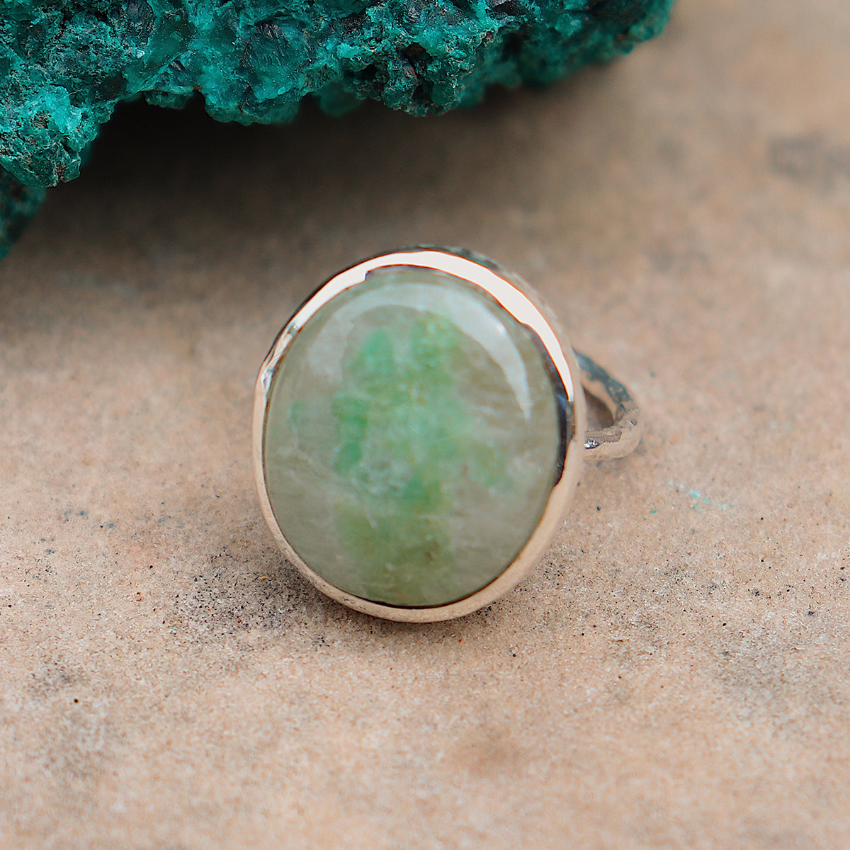 Emerald Quartz Elfin Ring
