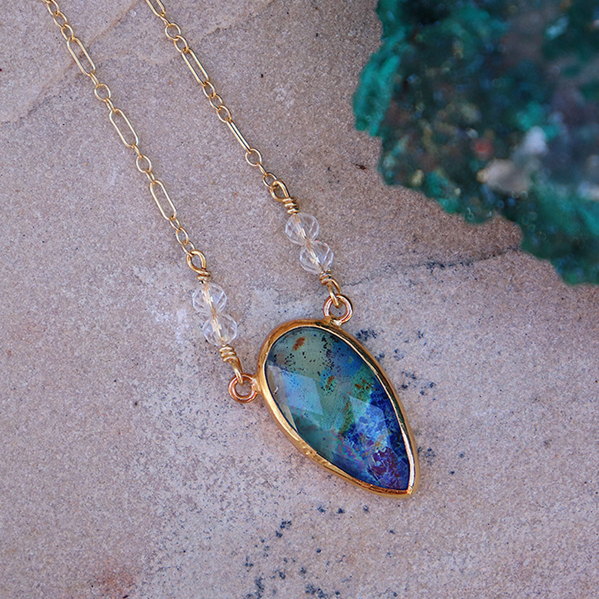 Azurite Crystal Necklace