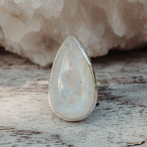 Rainbow Moonstone Elfin Ring