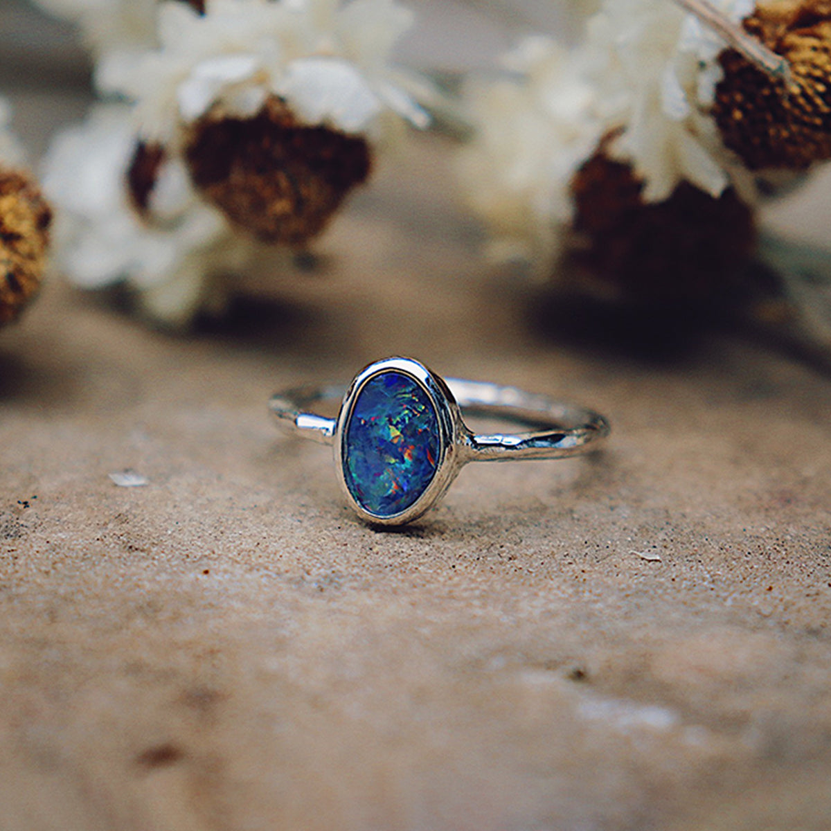 Fallen Star Opal Elfin Ring